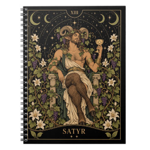 Caderno Espiral Sátiro, Arte do Tarot Estrelado