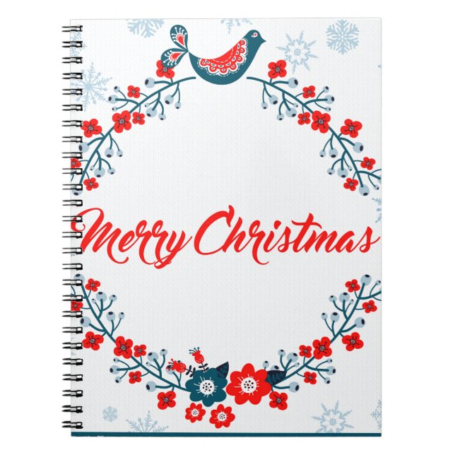 Caderno Espiral saudação de natal feliz (Frente)