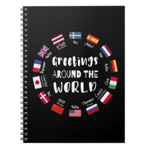 Caderno Espiral Saudações ao redor do mundo, Olá em todas as língu