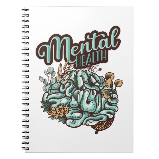 Caderno Espiral Saúde Mental: Flores - Presente Especial (Frente)