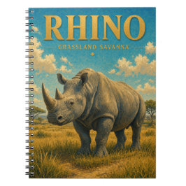 Caderno Espiral Savana de Capim Rhino Watercolor GeoSaga