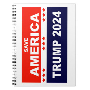 Caderno Espiral Save America Trump 2024