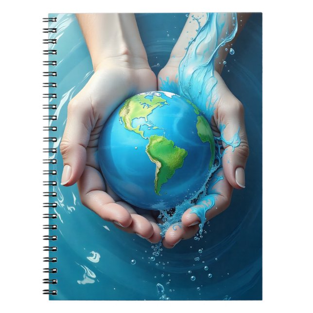 Caderno Espiral “Save the Earth Water Planet Notebook  (Frente)