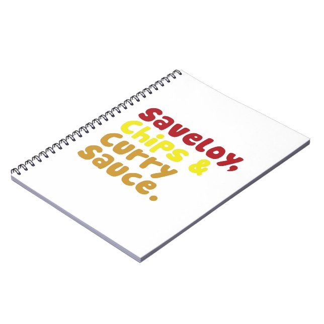 Caderno Espiral Saveloy, Chips e Molho Curry. (Left Side)