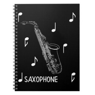 Caderno Espiral Saxofone das notas musicais