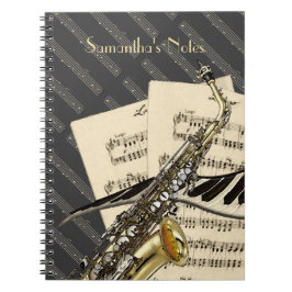 Caderno Espiral Saxofone & música do piano