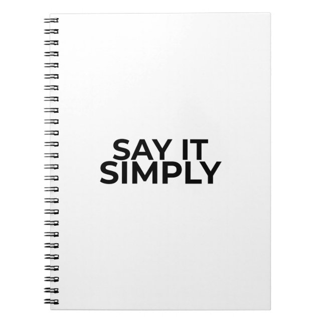 Caderno Espiral Say it Simply Minimalist Premium Notebook (Frente)
