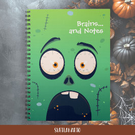 Caderno Espiral Scared Green Zombie Halloween Spiral Notebook