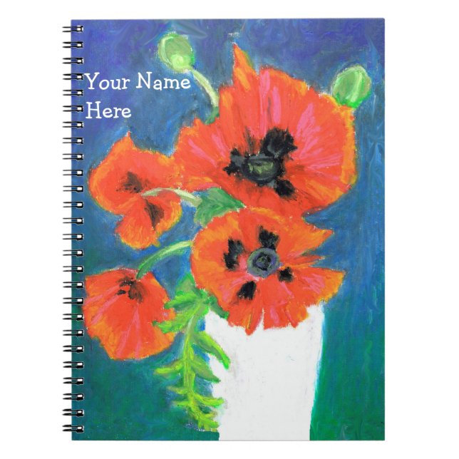 Caderno Espiral Scarlet Poppies Notebook Espiral Personalizável (Frente)