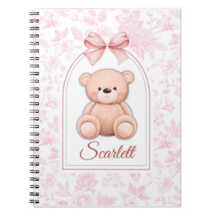 Caderno Espiral Scarlett   Design de Enfermeiro de Urso Rosa Perso