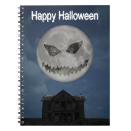 Caderno Espiral Scary Jack O Lantern Halloween Moon