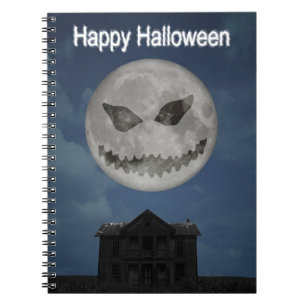 Caderno Espiral Scary Jack O Lantern Halloween Moon