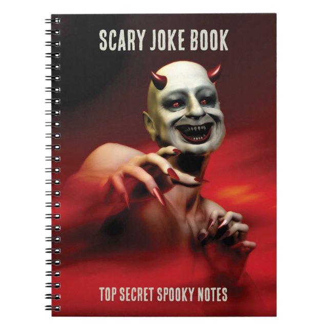 Caderno Espiral Scary Joke Book. Top Secret Notes. Devil T-Shirt (Frente)