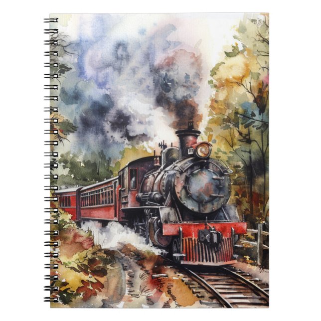 Caderno Espiral Scenic Landscape with Train (Frente)