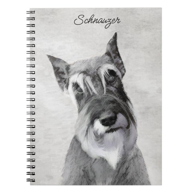 Caderno Espiral Schnauzer (Giant) - Arte Canina Original Cuta (Frente)