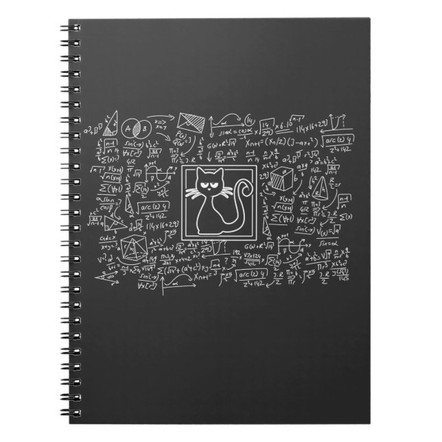 Caderno Espiral Schrodingers Cat Box Engraçados Ciência Nerd Físic (Frente)