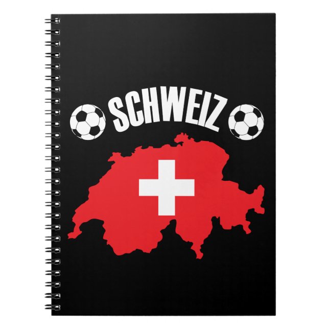 Caderno Espiral Schweiz Suiça Map Soccer (Frente)