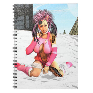 Caderno Espiral Sci Fi Female Cyborg