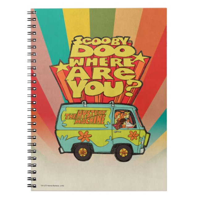 Caderno Espiral Scooby-Doo | "Onde Você Está?" Cartoon Van Retro (Frente)