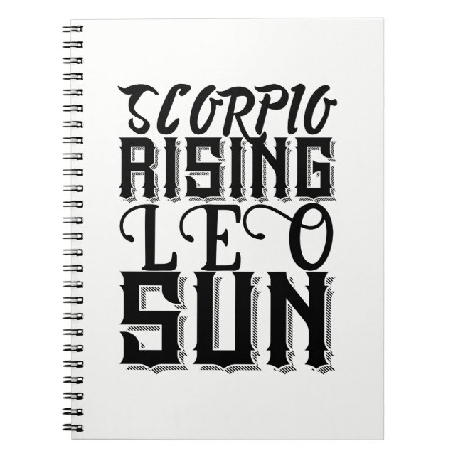 Caderno Espiral Scorpio Ascensão Leo Sun Astrologia Horóscopo Zodi (Frente)