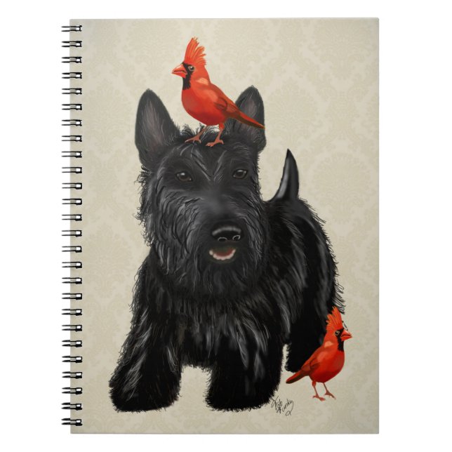 Caderno Espiral Scottie Dog e Red Birds (Frente)