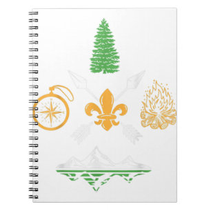Caderno Espiral Scout Campfire Camp Compass Hiking Adventure Natur