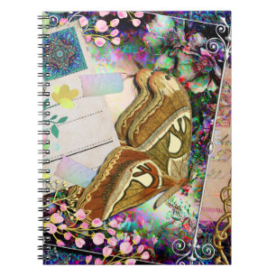 Caderno Espiral Scraps de Borboleta de Diário