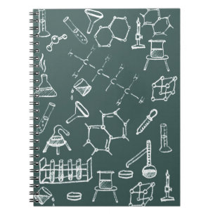Caderno Espiral Scribbles químicos do equipamento de laboratório