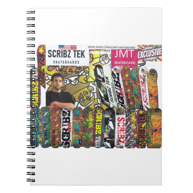 CADERNO ESPIRAL SCRIBZ TEK SKATEBOARDS / JMT EUA (Frente)