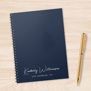 Caderno Espiral Script de Assinatura Chic Azul