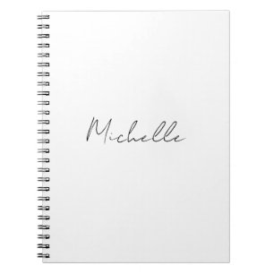 Caderno Espiral Script de Estilo Elegante Adicione Seu Nome