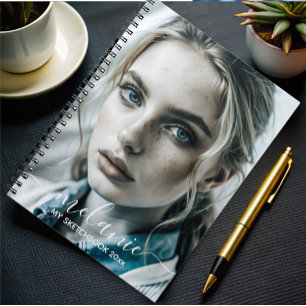 Caderno Espiral script de fotografia personalizada minimalista mod