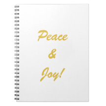 Script de tipografia Peace & Joy em cores douradas