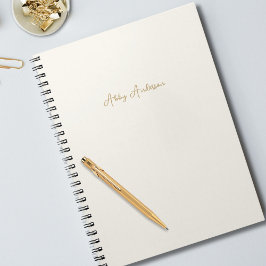 Caderno Espiral Script Dourado Mínimo Moderno Simples | Desligado