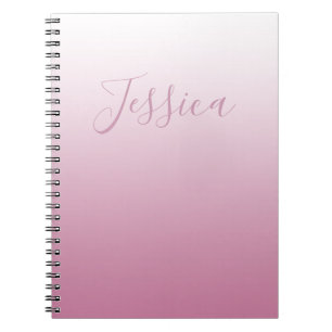 Caderno Espiral Script Elegante & Rosa (qualquer cor) Ombre Editáv