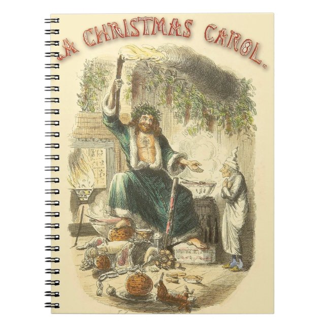 Caderno Espiral Scrooge Espírito do Natal Presente Vitoriano (Frente)