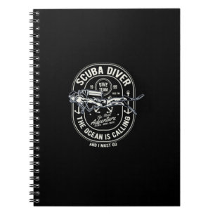 Caderno Espiral Scuba Diver O Oceano Está Chamando Deve Fazer Pres
