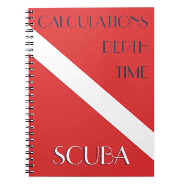 CADERNO ESPIRAL SCUBA DIVING LOG BOOK , DIVERTE CÁLCULOS DE PROFUN (Frente)
