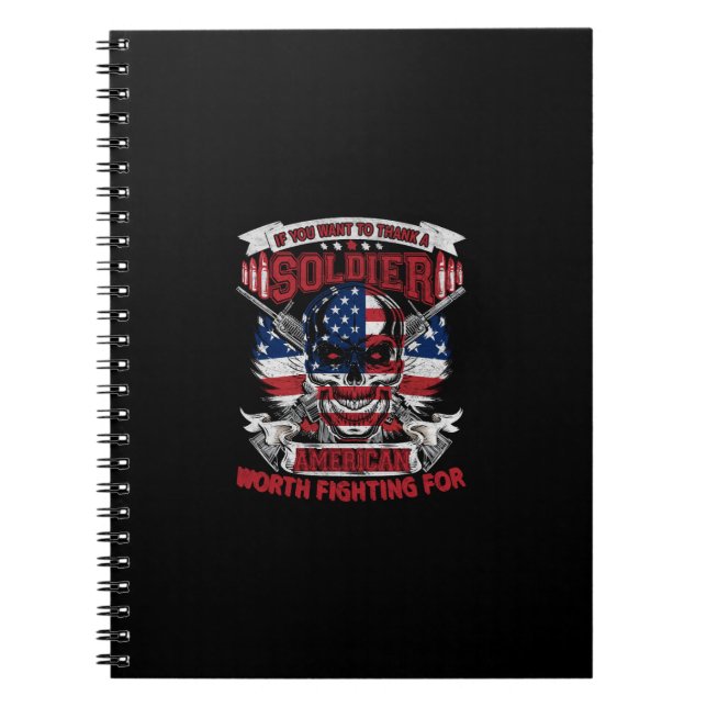 Caderno Espiral se você quer obrigado um soldado americano que val (Frente)