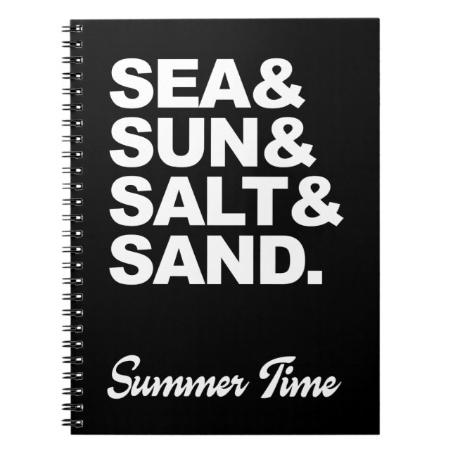 Caderno Espiral Sea and Sun and Salt and Sand Summer Time (Frente)