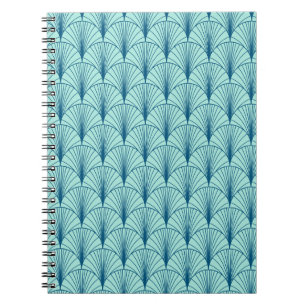 Caderno Espiral Sea Green Geométrico: Padrão do ventilador.