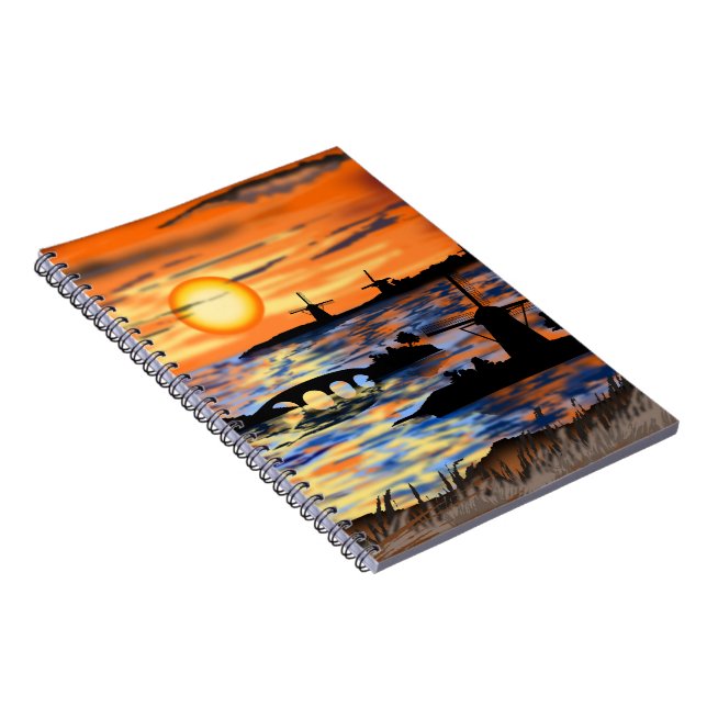 Caderno Espiral Sea Sunrise Notebook Netherlands Landscape (Lado Direito)