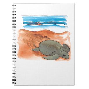 Caderno Espiral Sea Turtle Beach Divertido Colorir