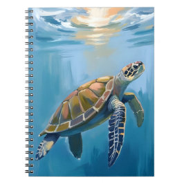 Caderno Espiral Sea Turtle Ocean Animal Watercolor