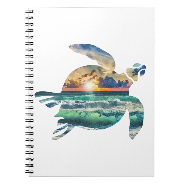 Caderno Espiral Sea Turtle Sunset Beach (Frente)
