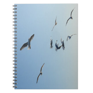 Caderno Espiral Seagulls in Flight Coastal Bird | Seaside