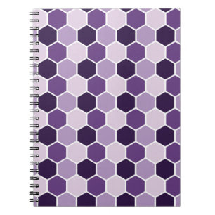 Caderno Espiral Seamless ultraviolet hexagon pattern. Honeycomb co