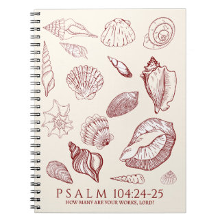 Caderno Espiral Seashell Bible Verse