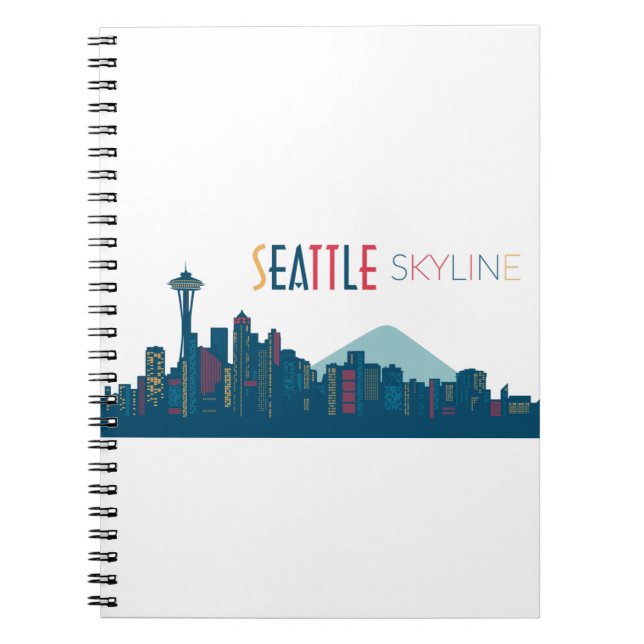 Caderno Espiral Seattle Skyline Blue (Frente)