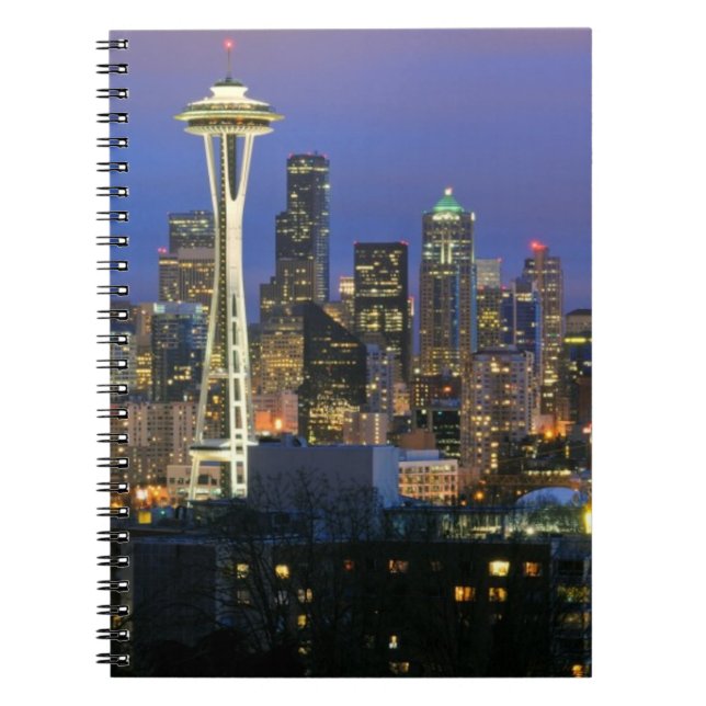 Caderno Espiral Seattle visto do parque do Kerry na rainha Anne (Frente)